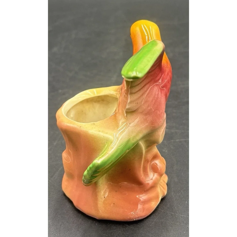 Lot of 5 Vtg Bird Figurine Planters Vases With Fully Painted Beaks